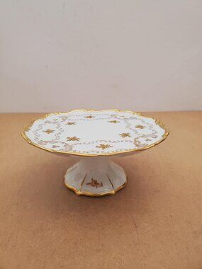 JLMenau Graf Von Henneberg Platter Mint with 24Kt Gold - Rare - white cobalt
